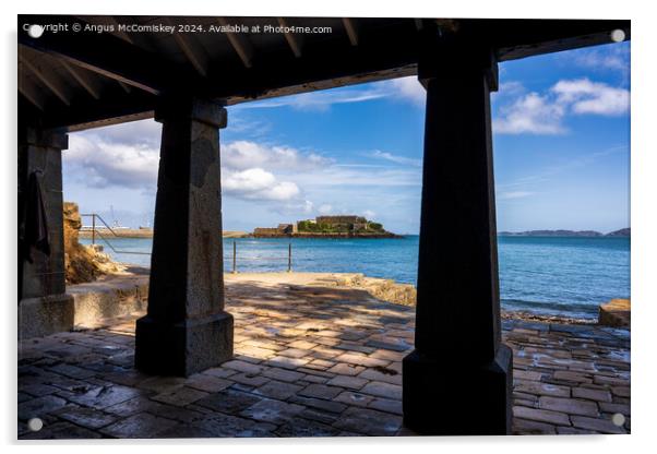 La Vallette Bathing Place, St Peter Port, Guernsey Acrylic by Angus McComiskey