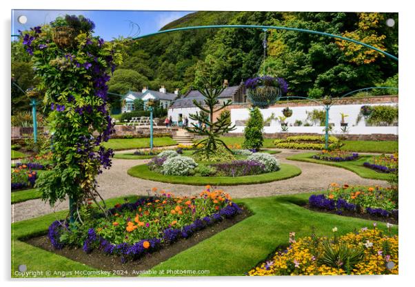 Walled Garden at Kylemore Abbey, County Galway Acrylic by Angus McComiskey