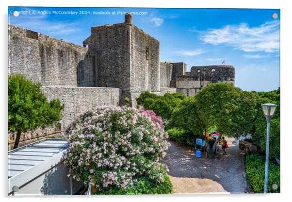 Western defences and Fort Bokar Dubrovnik, Croatia Acrylic by Angus McComiskey