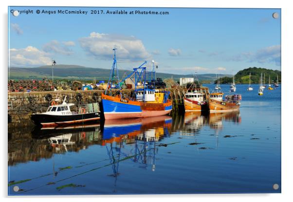 Fishing boats in Tobermory harbour Acrylic by Angus McComiskey