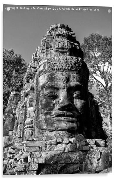 Victory Gate Angkor Thom complex Cambodia mono Acrylic by Angus McComiskey
