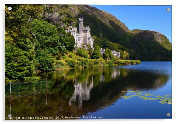 Kylemore Abbey reflections, County Galway Acrylic by Angus McComiskey