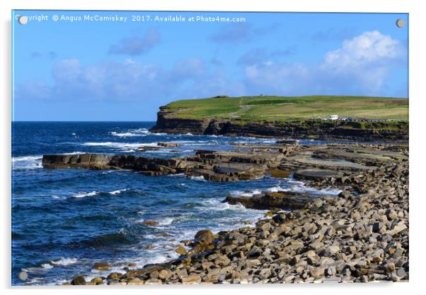 Rocky beach Downpatrick Head, County Mayo, Ireland Acrylic by Angus McComiskey