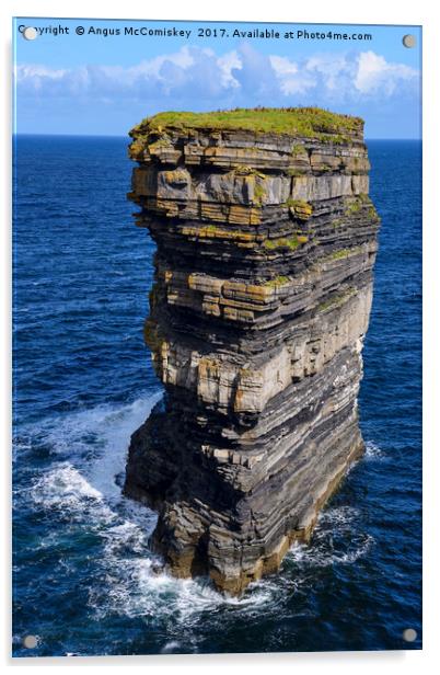 Sea stack Downpatrick Head, County Mayo, Ireland Acrylic by Angus McComiskey