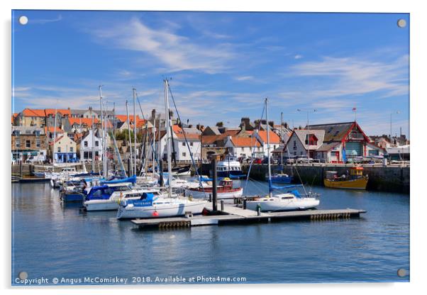 Anstruther harbour in East Neuk of Fife, Scotland Acrylic by Angus McComiskey