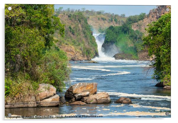 Murchison Falls from the Victoria Nile in Uganda Acrylic by Angus McComiskey