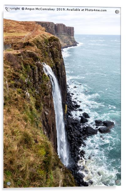 Mealt Falls and Kilt Rock sea-cliffs, Isle of Skye Acrylic by Angus McComiskey