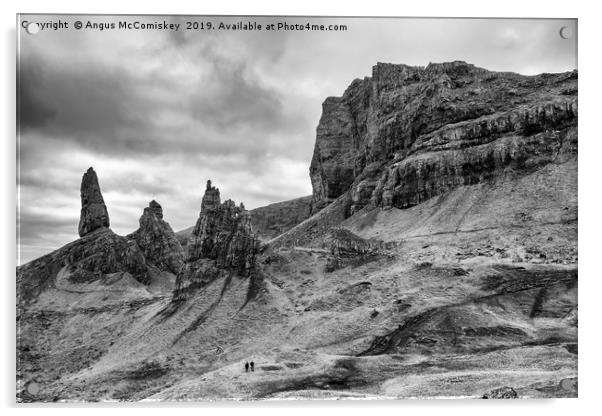 Old Man of Storr mono Acrylic by Angus McComiskey