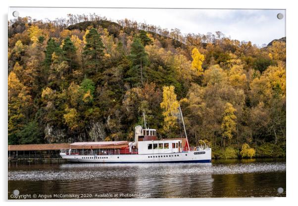 Steamship Sir Walter Scott at Trossachs Pier Acrylic by Angus McComiskey