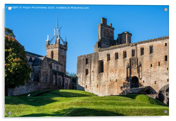 St Michael's Parish Church and Linlithgow Palace Acrylic by Angus McComiskey