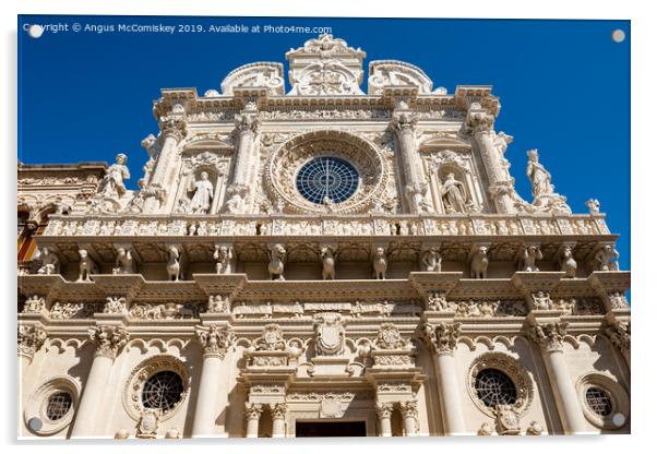 Baroque façade of Basilica di Santa Croce in Lecce Acrylic by Angus McComiskey