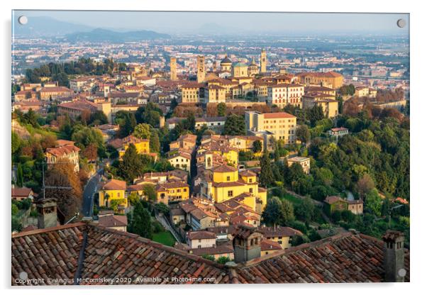 Across the rooftops – Bergamo, Lombardy Acrylic by Angus McComiskey
