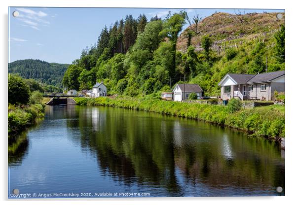 Cairnbaan Village on the Crinan Canal in Scotland Acrylic by Angus McComiskey