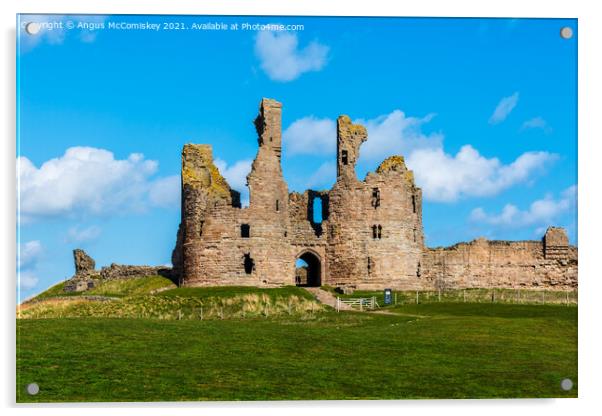 Main entrance Dunstanburgh Castle Northumberland Acrylic by Angus McComiskey
