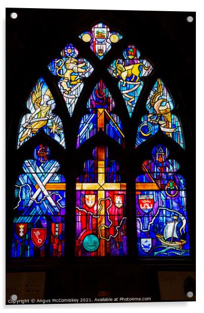 Stained glass window Church of the Holy Rude Acrylic by Angus McComiskey