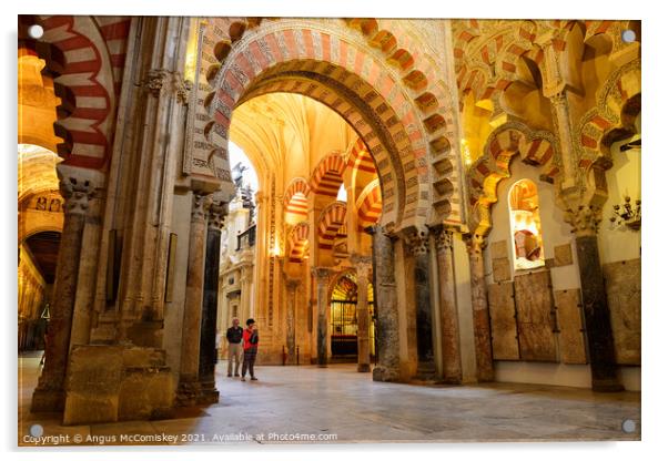 Cordoba Cathedral Mosque interior Acrylic by Angus McComiskey
