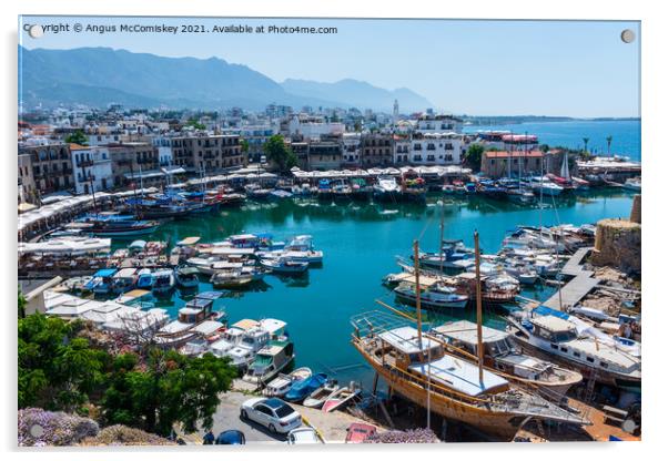 Kyrenia harbour, Northern Cyprus Acrylic by Angus McComiskey