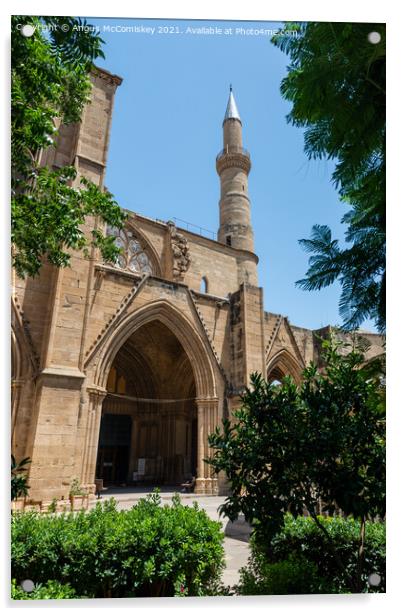 Selimiye Mosque in North Nicosia, Northern Cyprus Acrylic by Angus McComiskey