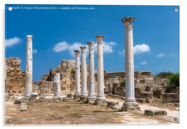 Roman gymnasium at Salamis, Northern Cyprus Acrylic by Angus McComiskey