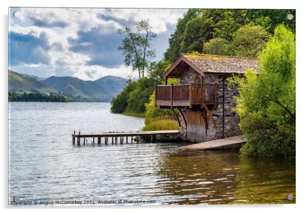 Boathouse on Ullswater Acrylic by Angus McComiskey