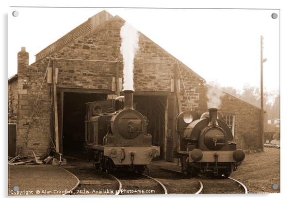 Tanfield Engine Shed Acrylic by Alan Crawford