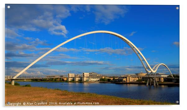The Infinity Bridge, Stockton-on-Tees, England Acrylic by Alan Crawford