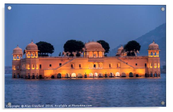 The Jal Mahal Palace in Jaipur, India Acrylic by Alan Crawford