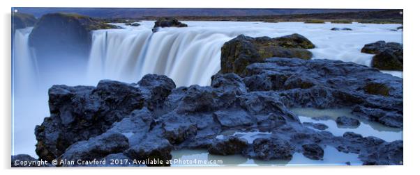 Godafoss Waterfall, Iceland Acrylic by Alan Crawford