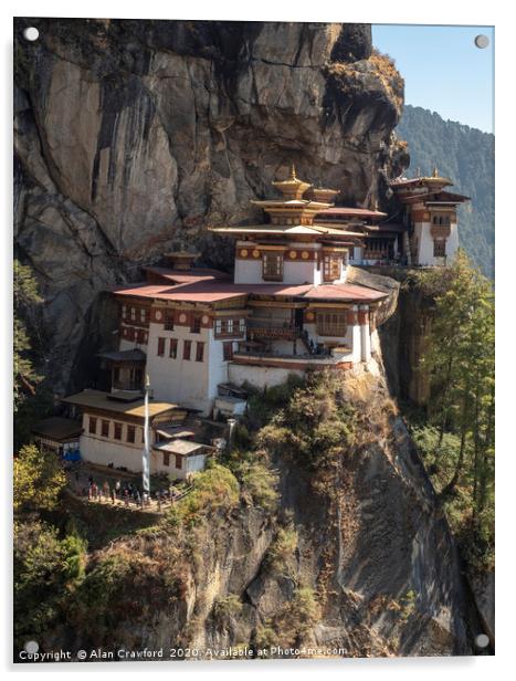 Taktsang Buddhist Monastery, Bhutan Acrylic by Alan Crawford