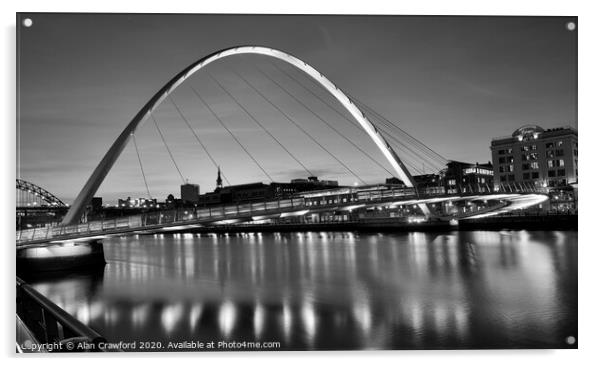 Gateshead Millennium Bridge Acrylic by Alan Crawford