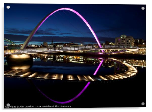 Gateshead Millennium Bridge, Newcastle Acrylic by Alan Crawford
