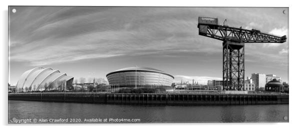 Glasgow Waterfront Panorama Acrylic by Alan Crawford