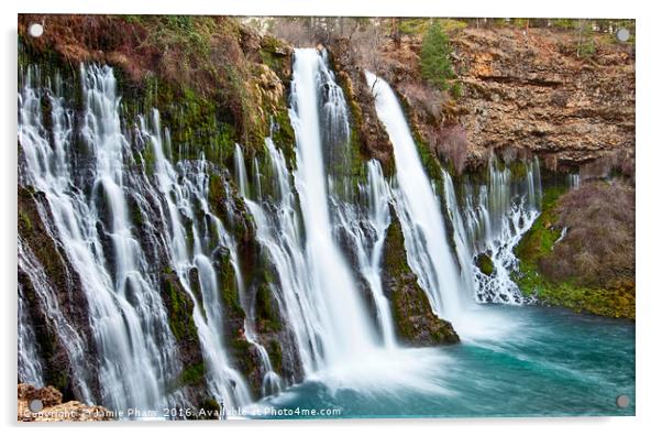 Burney Falls, one of the most beautiful waterfalls Acrylic by Jamie Pham