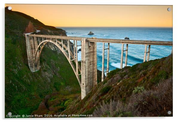 Beautiful coastal view of Big Sur in California. Acrylic by Jamie Pham