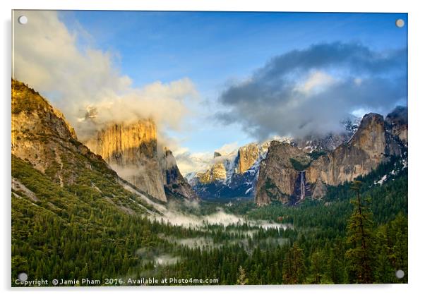 Dramatic View of Yosemite National Park from Tunne Acrylic by Jamie Pham