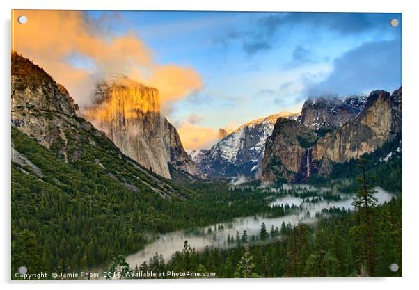 Dramatic View of Yosemite National Park Vista Acrylic by Jamie Pham