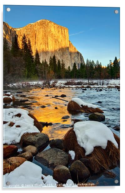 Dramatic view of Yosemite Valley. Acrylic by Jamie Pham