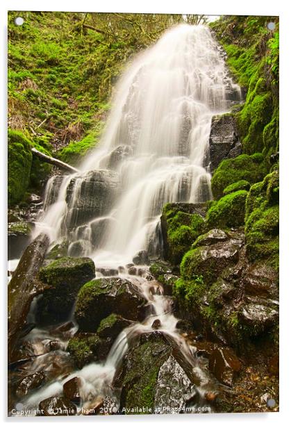 Fairy Falls in the Columbia River Gorge Area of Or Acrylic by Jamie Pham