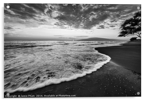 Spectacular beach sunset in the town of Lahaina Acrylic by Jamie Pham