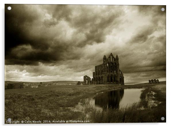 Whitby Abbey Acrylic by Colin Woods
