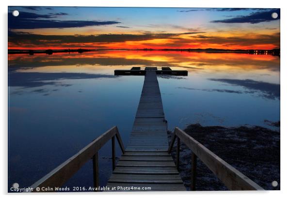 Sunset Jetty Acrylic by Colin Woods