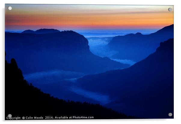 Blue Mountains In Australia Acrylic by Colin Woods