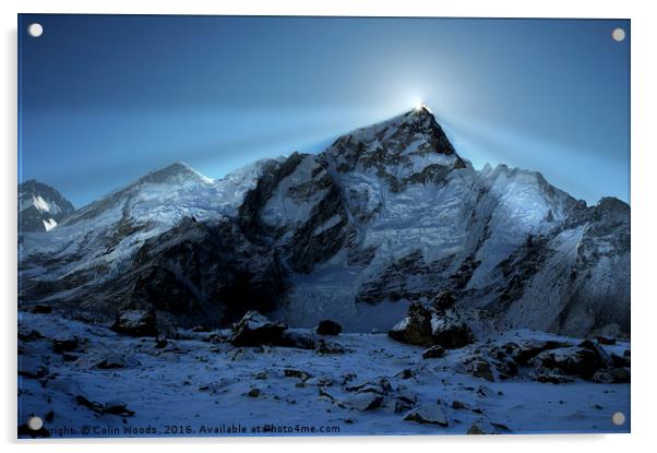 Everest Sunrise Acrylic by Colin Woods