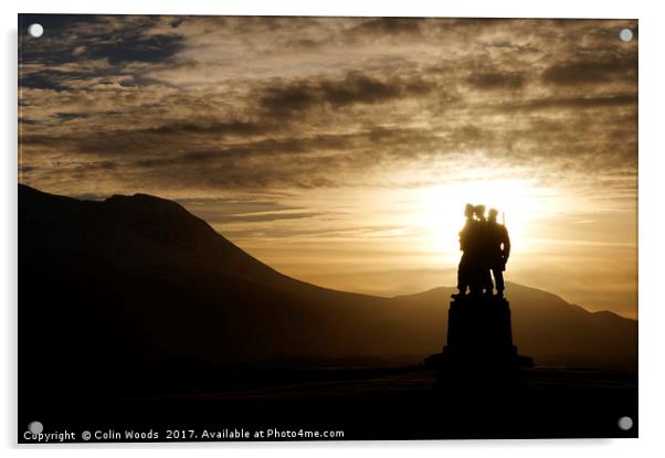 The Commando memorial at Spean Bridge in Scotland Acrylic by Colin Woods