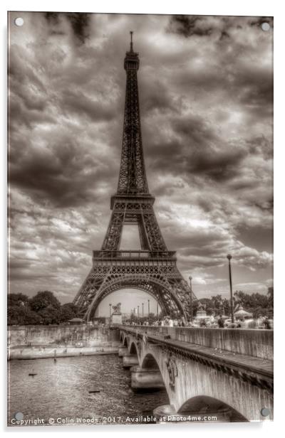 The Eiffel Tower in Paris Acrylic by Colin Woods