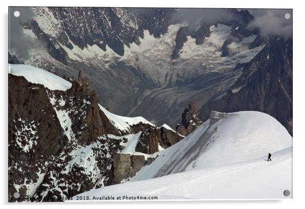 Lone climber in the Alps Acrylic by Colin Woods