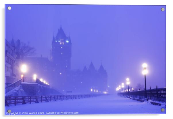 Chateau Frontenac in the mist Acrylic by Colin Woods