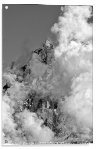 Clouds and Summits in the French Alps Acrylic by Colin Woods