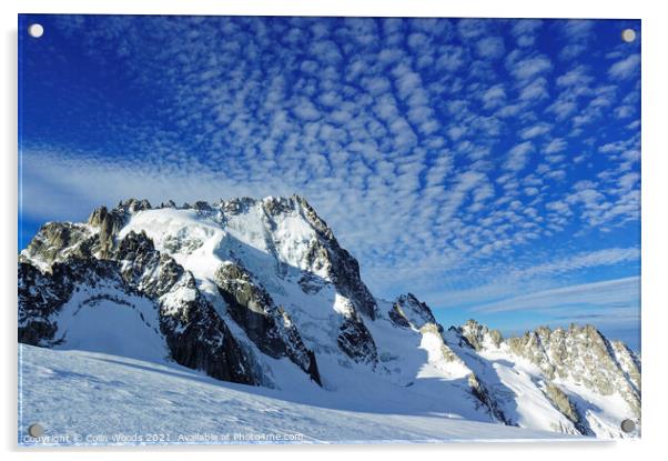Outdoor Dramatic clouds over the Aiguille de Chardonnet in the French Alps as seen from high on the Glacier du Tour, Chamonix, France Acrylic by Colin Woods