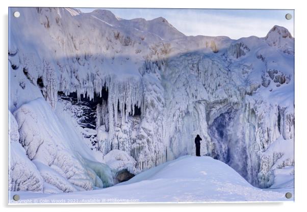 The frozen waterfalls at Chute de la Chaudière in Quebec City Acrylic by Colin Woods